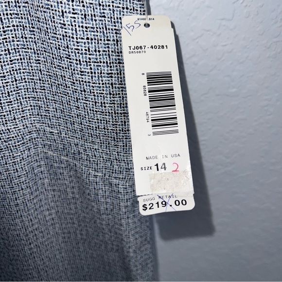 Pendleton Dress Women Size 14 Wool Blend Sheath Blue White Sleeveless Lined I - Picture 3 of 11